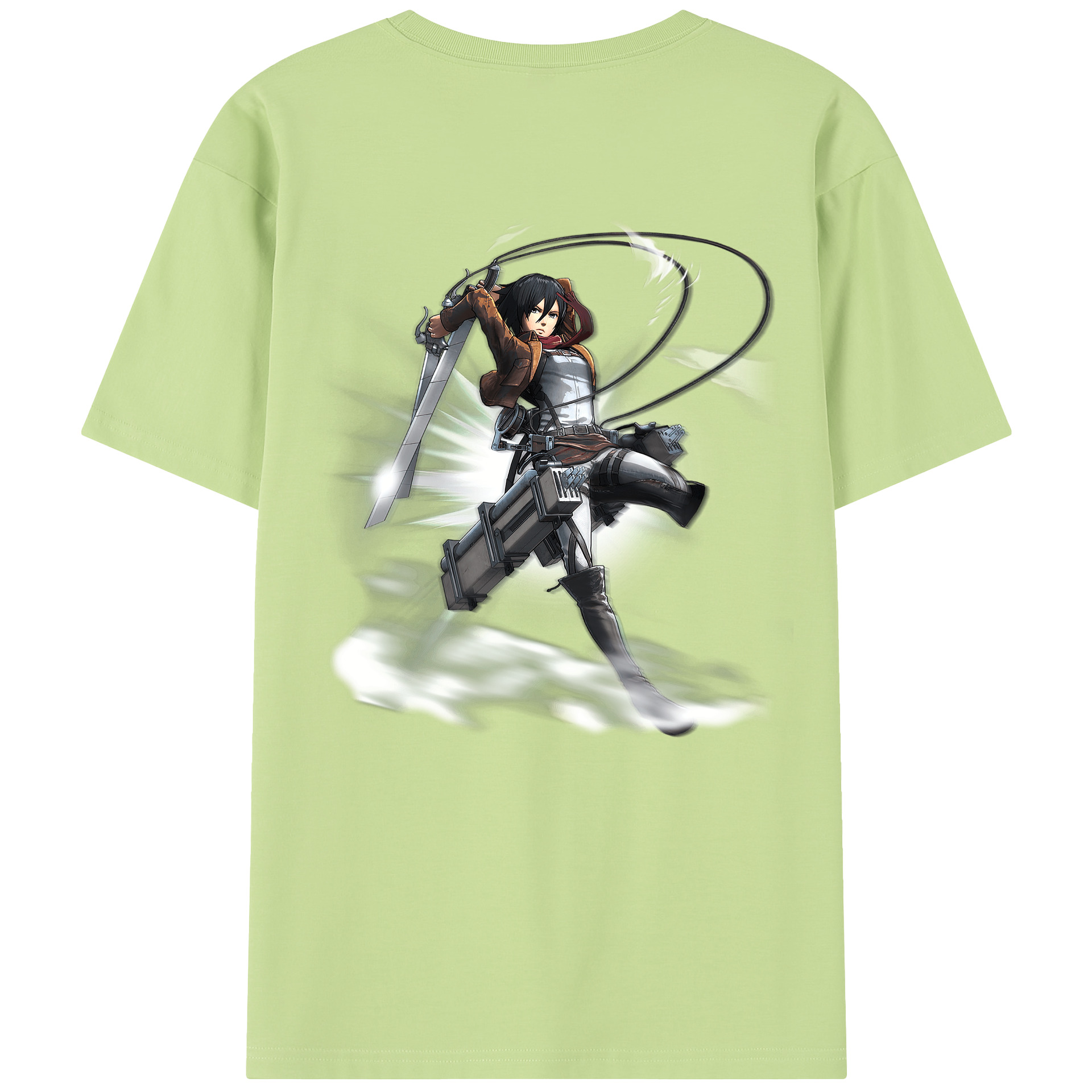 （画像用） 進撃の巨人 ミカサ·アッカーマン Attack on Titan Mikasa Ackerman 綿100％半袖Tシャツ（背面プリント）